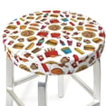 thumbnail image 3 of Fotbe Hot Dog Pizza Stool Covers Round,Waterproof Round Bar Stool Covers Bar Chair Covers Washable Stool Cushion Slipcover for 12-14 Inch Chair-14 inch, 3 of 7