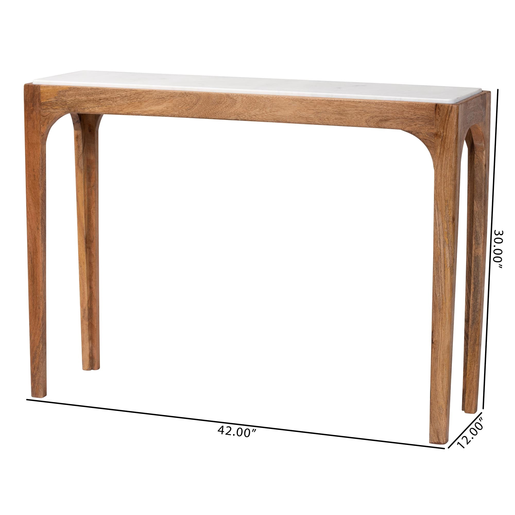 Baxton Studio Lluvia Modern Console Table, Marble White