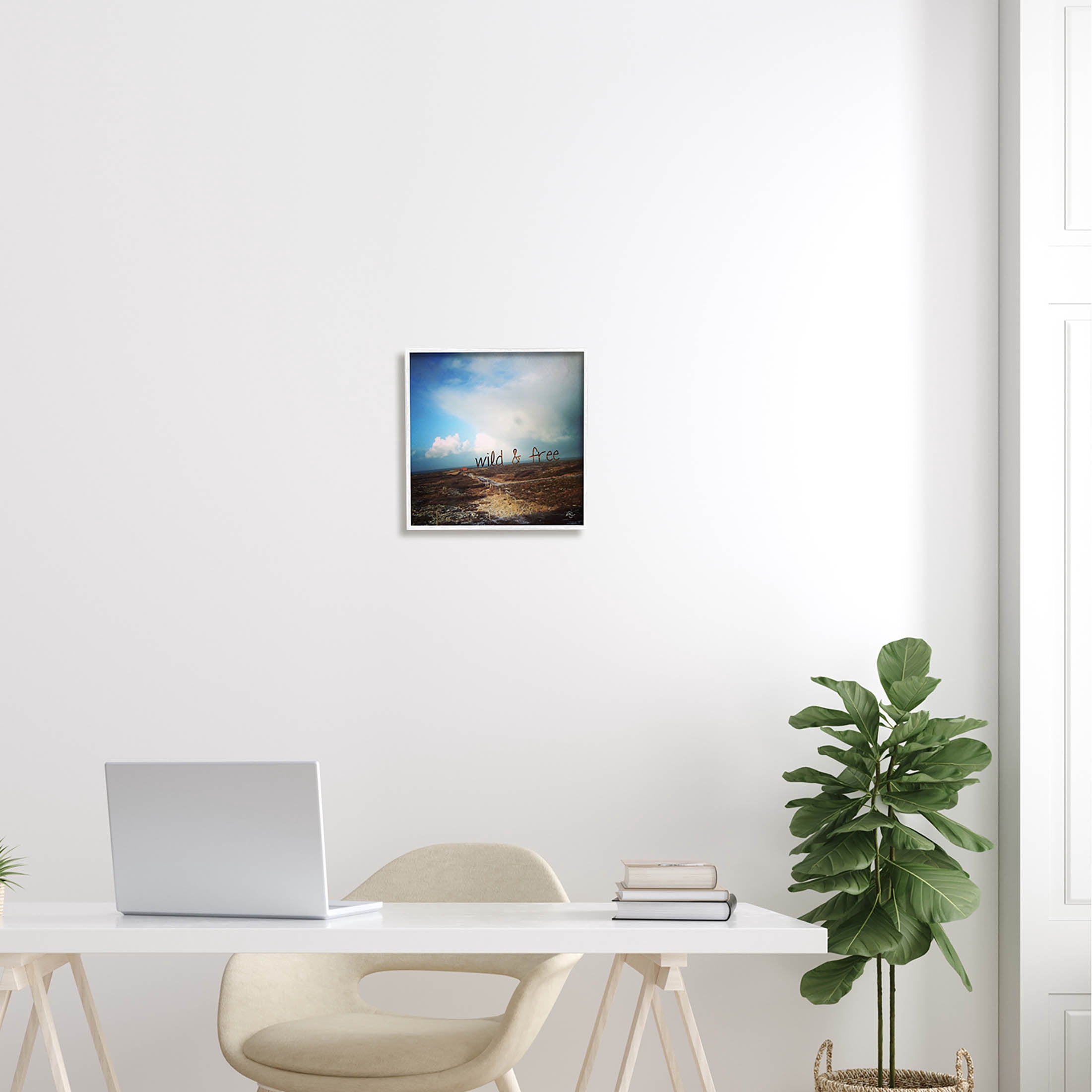 Stupell Industries Wild & Free Rural Landscape Graphic Art White Framed Art Print Wall Art, Design by K. Kaufman