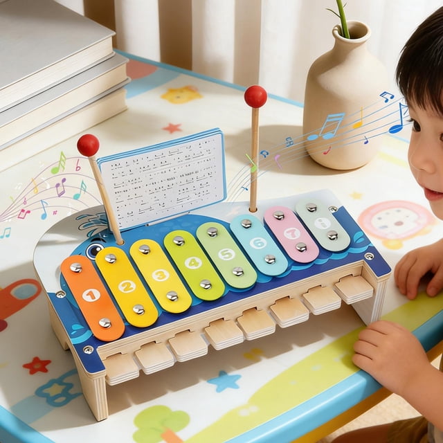 Blinkol 8 Tone Wood Xylophone Educational for Live Performance Music Lessons Concert