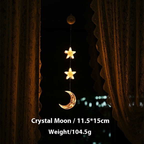 3pcs String Lights Battery Operated Moon Mini Star Fairy Lights for Patio Garden,Wedding Garden Decoration,Party Festival Lights, Ramadan Decorations Light