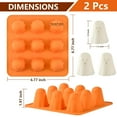 thumbnail image 7 of 2 Packs 3D Chocolate Molds Non-Stick Ghost Silicone Molds 9-Cavity Cute Ghost Mold for Jelly Gummy Candy Pudding Ice Cube Resin Cake Halloween Party Decorations, 7 of 7