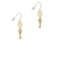 thumbnail image 2 of Delight Jewelry Goldtone Mini Open Peace Heart Key Goldtone Leaf French Earrings, 2 of 4