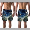 thumbnail image 3 of luoweisi Men's Beach Shorts Quick Dry Swim Trunks with Mesh Lining Plants under the Stars L, 3 of 5