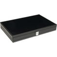 thumbnail image 3 of Middleton Games 15-inch Deluxe Backgammon Set - Inlaid Velvet Field - Black, 3 of 5