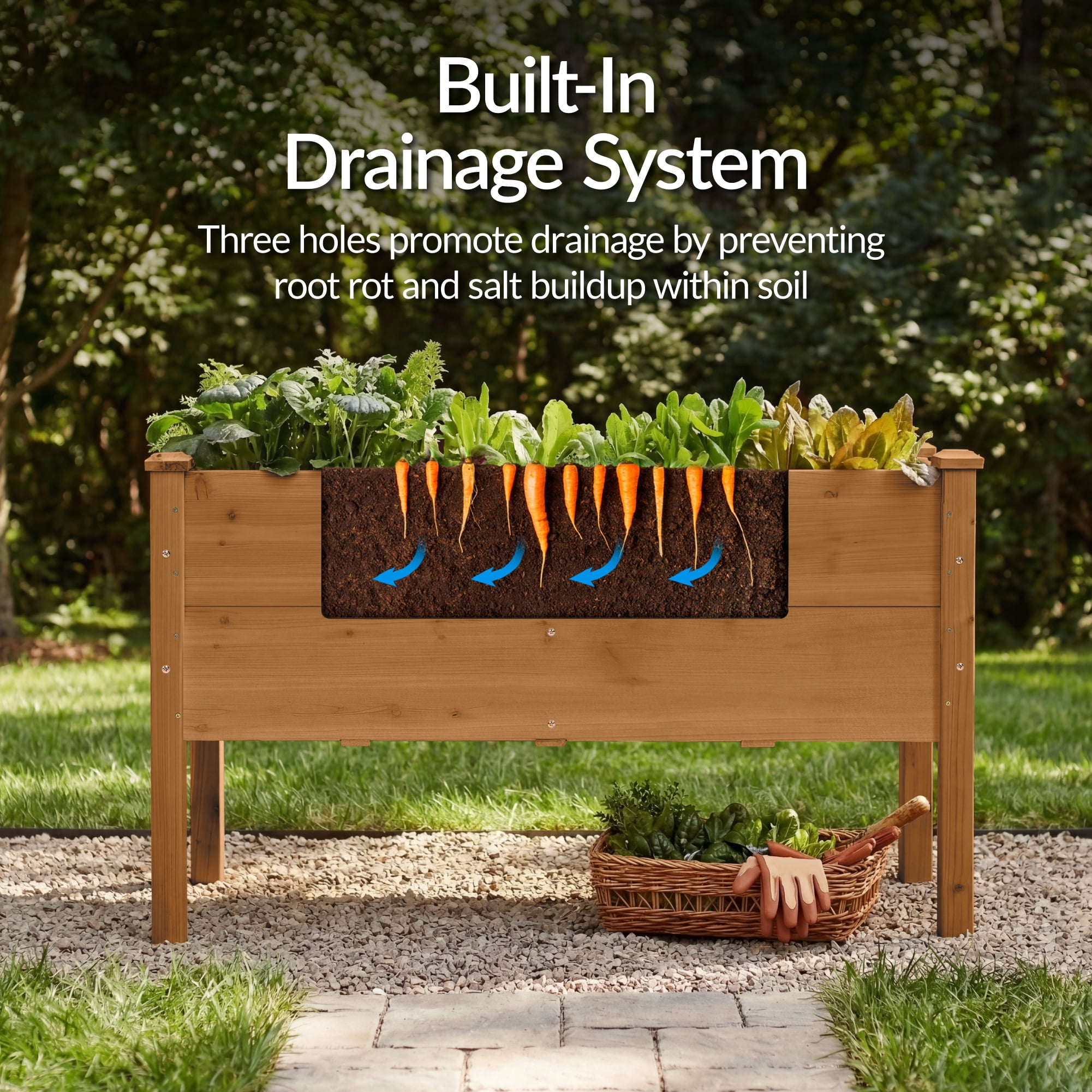 Best Choice Products 48" x 24" x 30" Raised Garden Bed, Extra Deep 16" Depth, Elevated Wood Planter Stand - Acorn Brown