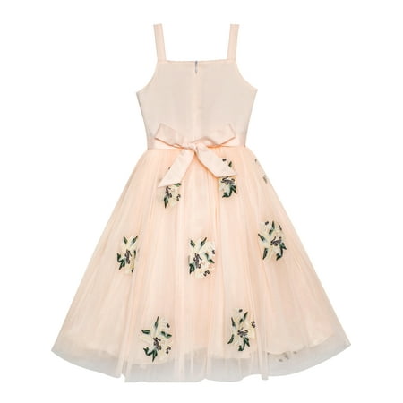 Sunny Fashion - Flower Girl Dress Lily Flower Embroidered Wedding Party ...