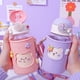 thumbnail image 2 of Botella de agua Kawaii para niñas, lindas botellas de agua con pajita, botella de agua portátil a prueba de fugas con oso Kawaii con correa y funda ajustables, para la escuela, 2 of 5