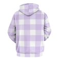 thumbnail image 3 of Lavender Gingham Check Men's Women Vintage 3D Hooded Sweatshirt - All-Season Loose Fit Streetwear, 3 of 6
