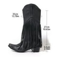 thumbnail image 5 of Rokment Womens Winter Fall Long Fringe Wide Mid Calf Western Cowboy Boots Bohemian Tassel Knee High Western Cowgirl Boots, 5 of 5