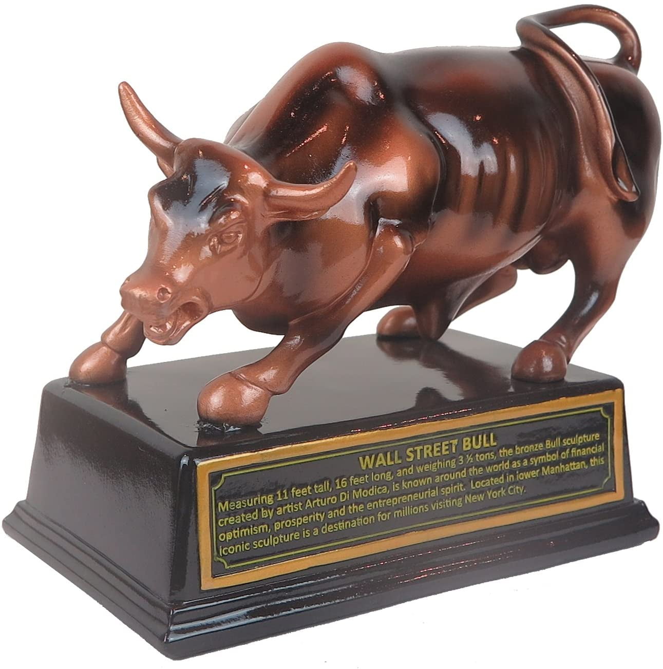 Wall Street Bull Ox Statue Stock Market Figurine Sculpture Home Office Décor 