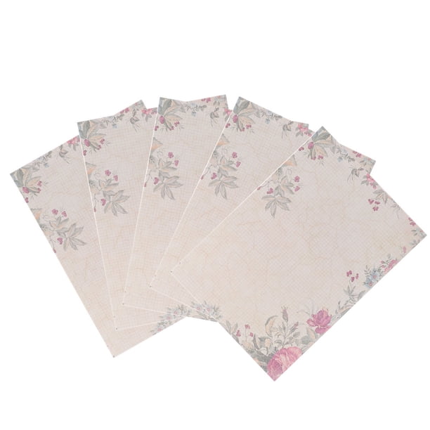 50pcs Papel de estilo europeo Papel de escribir retro Papel de carta vintage Papelería romántica (Rosa verde)