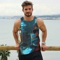 thumbnail image 6 of Gukieu Underwater Office Diver Print Men's Quick Dry Fitness Vest, Round Neck Sleeveless Fitness Bodybuilding Top-4X-Large, 6 of 7