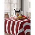 thumbnail image 6 of Red White Table Cloth, Modern Abstract Waves Water Ripple Striped Waterproof Tablecloth for Rectangle Tables, Reusable Washable Fabric Table Cover for Restaurant Kitchen Dining Tables 52"x70", 6 of 6