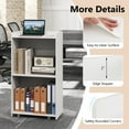 thumbnail image 3 of Yardi Yarda Rolling Podium Stand with 2 Shelves and Lockable Wheels, White, 3 of 11