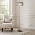 thumbnail image 7 of Benjara Hana 61" Floor Lamp- Modern Crystal Glass Shade- Metal- Black Nickel, 7 of 7