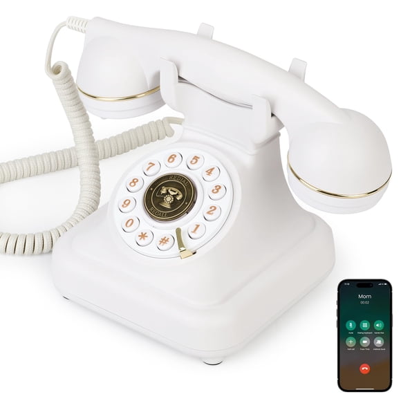 Teléfono de escritorio retro Bluetooth Sangyn con auricular y altavoz