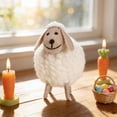 thumbnail image 6 of Bwiyojiz Home Decoration Ornaments Boho Lint Sheep Ornament Handmade Easter Lamb Decor Cute Spring Tabletop Accents Rural Gift for, Gifts for Mom, White, 6 of 6