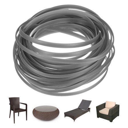 Uxcell 1-Pack Wicker Repair Kit, 5mm x 33ft/10m Plastic Flat Rattan Replacement Supplies for Patio Furniture Repair [Light Gray]