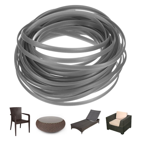 Uxcell 1-Pack Wicker Repair Kit, 5mm x 33ft/10m Plastic Flat Rattan Replacement Supplies for Patio Furniture Repair [Light Gray]