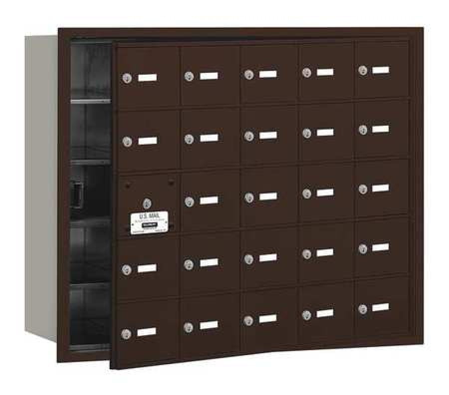 4B+ Horizontal Mailbox (Includes Master Commercial Lock) - 25 A Doors (24 usable) - Bronze - Front Loading - Private Access