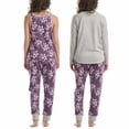 thumbnail image 3 of Karen Neuburger Women's 3-Piece Printed Soft Pajama Lounge Set (Purple, XXL), 3 of 4