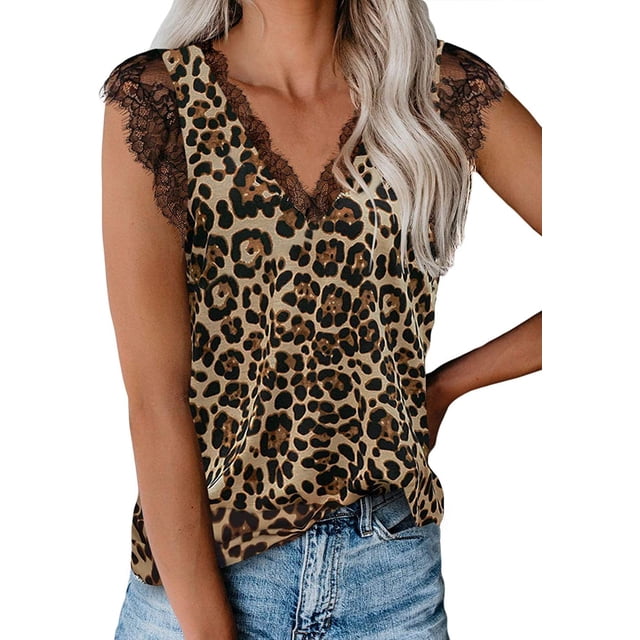 Camiseta sin mangas con cuello Halter para mujer, camisetas camisola holgadas con tiras y cuello en V de ganchillo con encaje, lavable a máquina, mangas con ribete de encaje, sin mangas