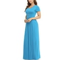thumbnail image 3 of Asklazy Women's Short Sleeve Loose Plain Maxi Dresses Casual Long Dresses with Pockets,US Size,S,Nile blue, 3 of 11