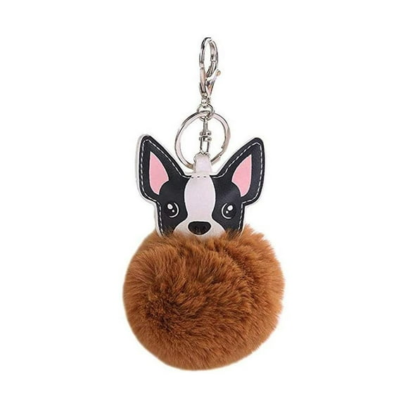 Faux Fur Puff Ball Keychain Bag Car Ring Pendant Keyrings