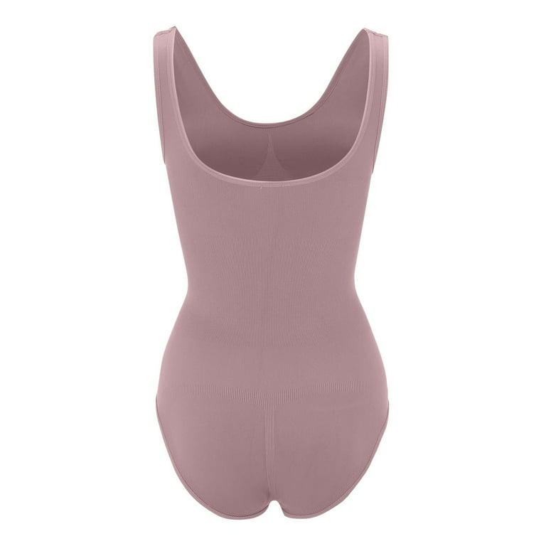 iOPQO lingerie for women Women Waist Trainer Shapewear Slim Body Shaper  Deep V Neck Thong Bodysuit Tummy Control Jumpsuit Tops Shapers Pink L