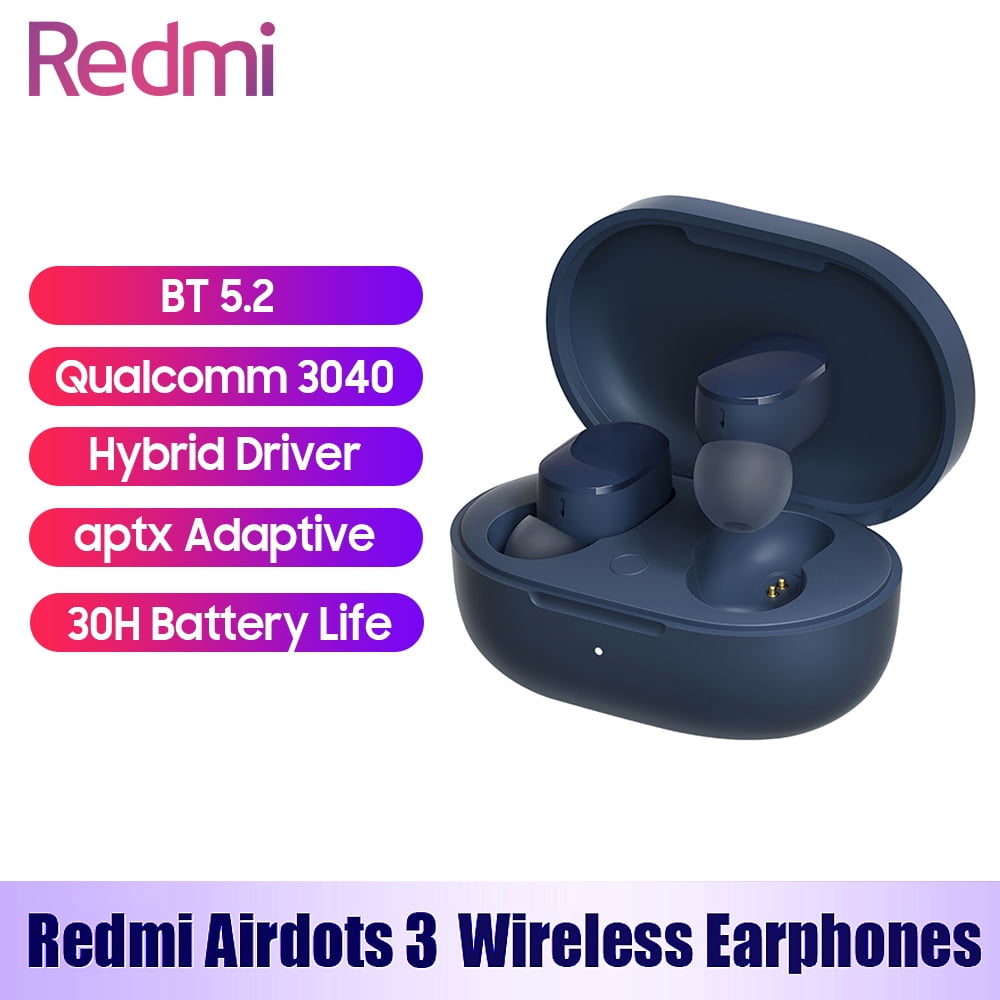 Redmi Airdots 3 Bluetooth5.2 Headphone True Wireless Stereo In-Ear Earbuds Qualcomm Driver/DSP Noise Reduction/IPX4 Pop-up Connection/Type-c 600mAh Fast Charging - Walmart.com
