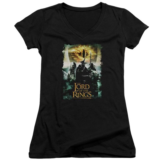 Lord of the Rings Villain Group Junior Women's T-Shirt V-Neck Black