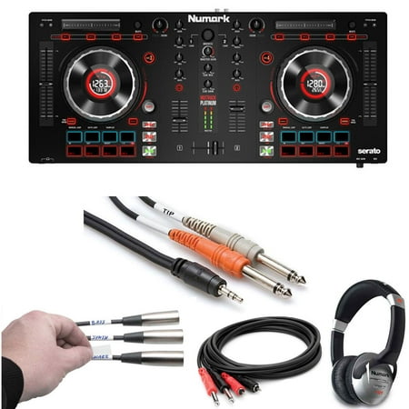 Numark Mixtrack Platinum 2-Channel DJ Controller with 4-deck Layering and Hi-Res Jog Wheel Display for Serato