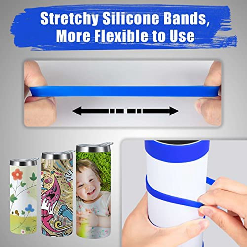 Silicone Bands for Sublimation Tumbler,2 Sizes Tight-Fitting,Prevent  Ghosting Sublimation Paper Holder for 20 Cups 