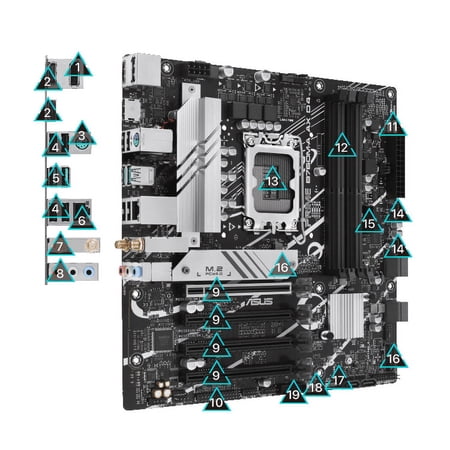 UPC: 0195553986687 | ASUS PRIME B760M-A AX D4 Intel B760 (LGA 1700)((13th and 12th Gen) mATX motherboard  PCIe 4.0  two M.2 slots  Realtek 2.5Gb Ethernet  Wi-Fi 6  DisplayPort  Dual HDMI  SATA 6 Gbps  rear USB 3.2 Gen 2