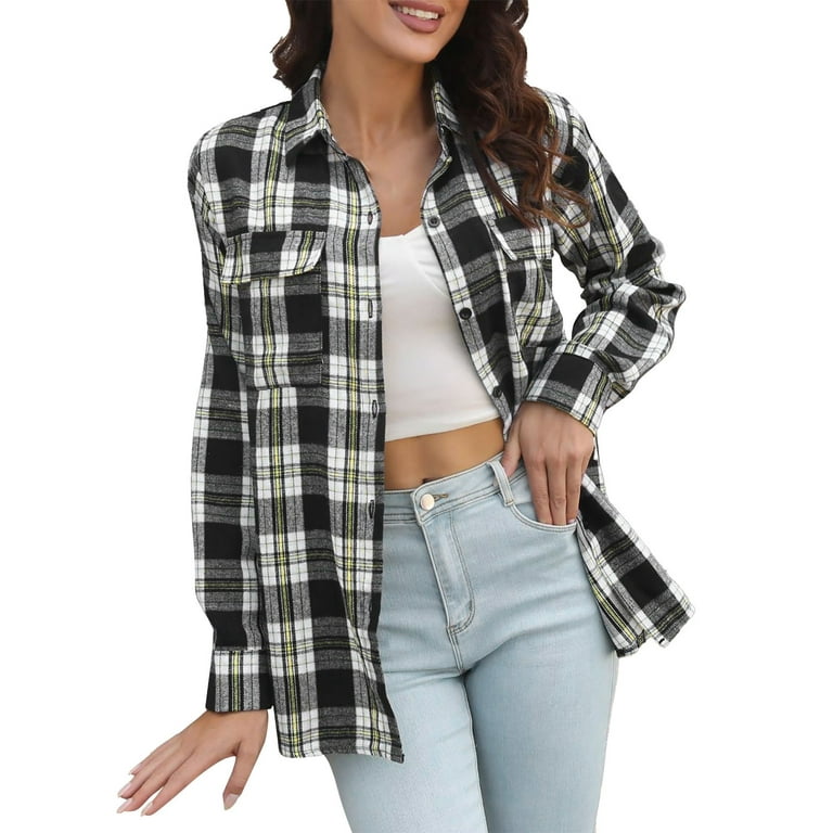 PMUYBHF Womens Fashion Womens Stitching Jacket Plaid Long Sleeve Cardigan  Open Front Lapel the Coat Long Sleeve Shirts Womens Cute Womens Going Out  Tops with Sleeves 19.99 