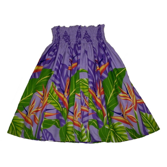 Hawaiian Pa'u Hula Skirt Hawaii Print Purple Flower For womens