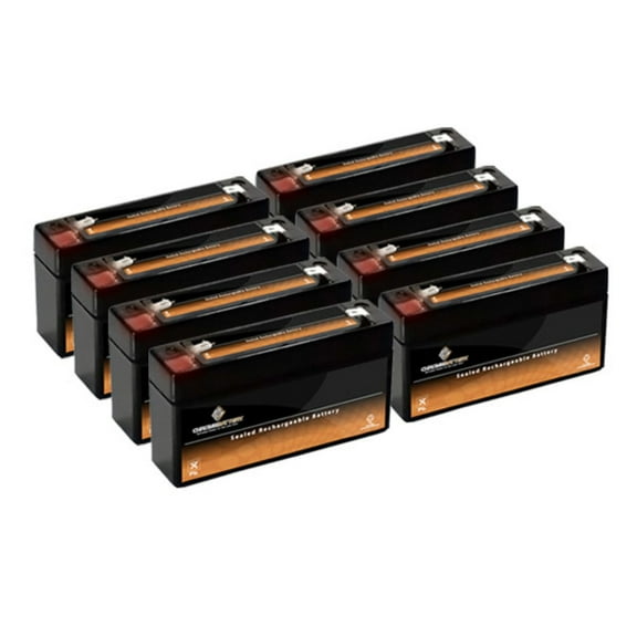 Chrome Battery 6V (6 Volt) (6 Volt) 1.2Ah Sealed Lead Acid (SLA) Battery - T1 Terminals - for Zb-6-1.2 - 8pk