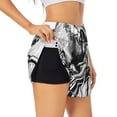 thumbnail image 1 of Saiise Capybara Riding Bicycle Print 2 in 1 High Waisted Running Shorts for Women - Split Breathable Athletic Tennis Gym Workout Shorts with Pockets-Large, 1 of 7