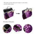 thumbnail image 3 of Grape Stylish Travel Wallet - 0.7 Microfiber Zinc Alloy Jaws Coin Purse, 4.3x4.7 in/11x12 cm, 3 of 7