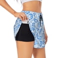thumbnail image 3 of Lsque Winter Paisley Pattern Printed Women's Running Shorts with Liner Pockets,Elastic Quick Dry Workout Athletic Gym Yoga Shorts,Womens High Waist Shorts-Large, 3 of 9