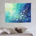 thumbnail image 6 of Dreamy Watercolor Wildflower Tapestry, Gradient Blue Background with Bubbles Wall Hanging, Aesthetic Whimsical Floral Art Tapestry for Bedroom Living Room Dorm, 60x40in, 6 of 7