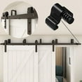thumbnail image 3 of CCJH 7FT Bypass Double Door Matte Black Steel Barn Door Hardware Kit 2 Pieces, 3 of 8