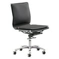 thumbnail image 4 of Lider Plus Armless Office Chair White Office Chair, Modern Style, Plush and durable faux leather fabric, Steel, Indoor Office, 4 of 11