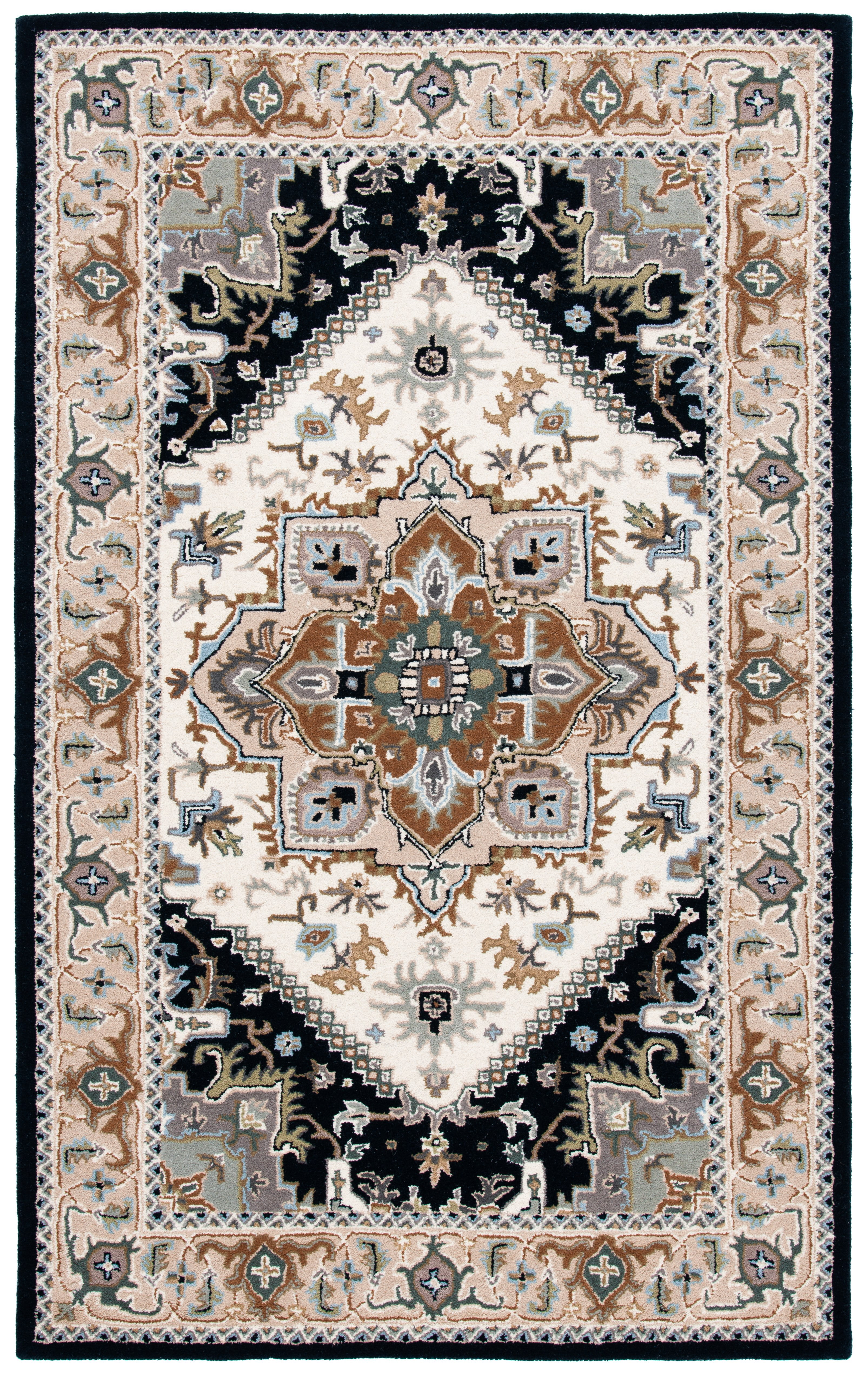 Safavieh Heritage York Oriental Wool Area Rug, Beige/Navy, 6' x 9'
