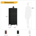 thumbnail image 6 of Tydimor 6 Drawer Dresser,Chest of Drawers for Bedroom Tall Fabric Dresser,Black Oak, 6 of 10