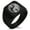 Black, variant on Stainless Steel Tribal Dragon Yin Yang Geometric Pattern Biker Style Polished Ring