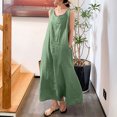thumbnail image 1 of Vestido Vestido sin mangas de playa para mujer Vestido de dama de color sólido de algodón informal (Verde M) Kuymtek Verde T M para Mujer, 1 of 9