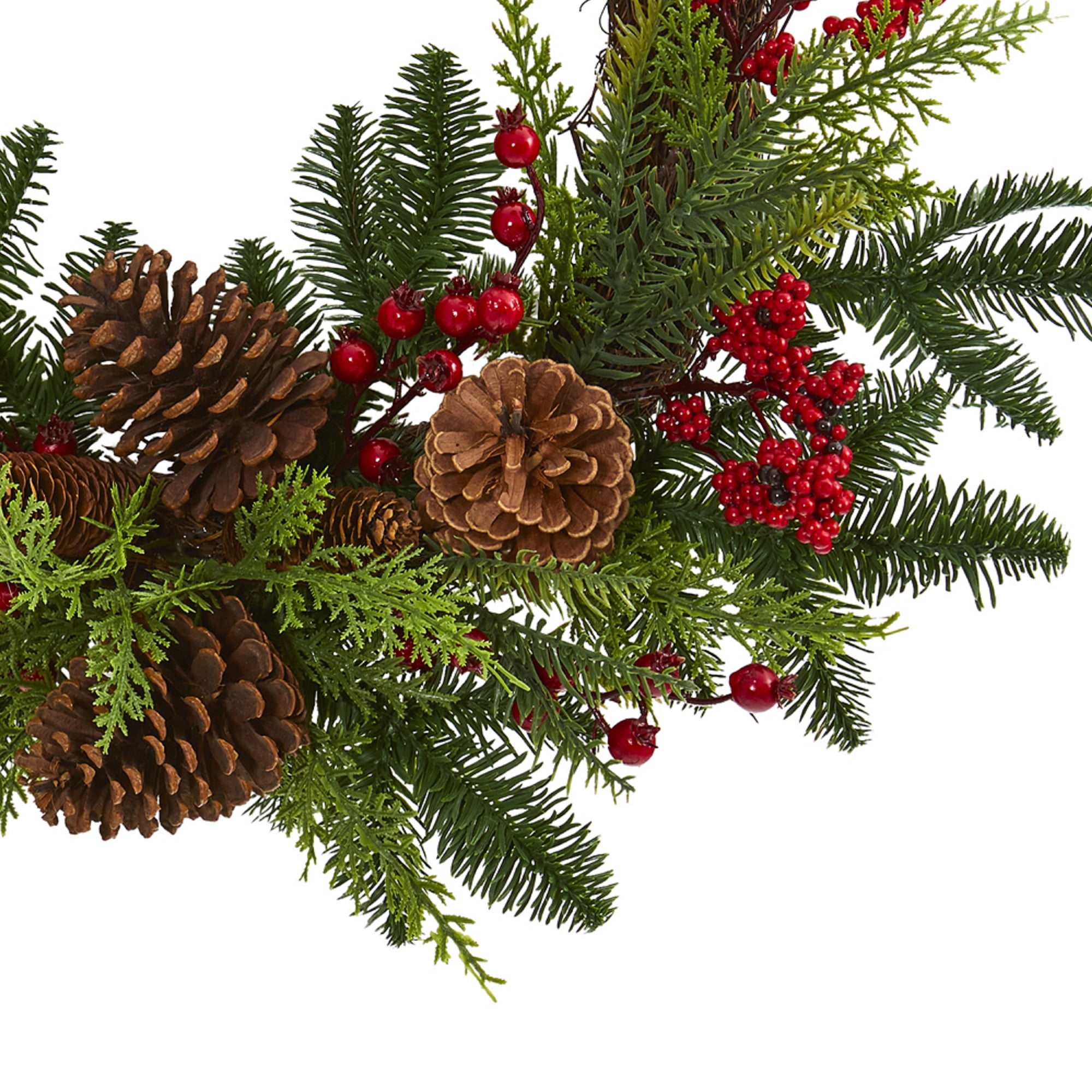 Nearly Natural Plastic Wreath, 22" (Assorted Colors)