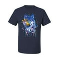 thumbnail image 2 of Wolf Painting Splatter Abstract Art Animal Lover Men's Graphic T-Shirt, Navy, 2XL, 2 of 3